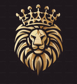 Majestätischer Löwe und Krone